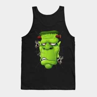 Frankenstein Ugly Portrait and Spiders Tank Top